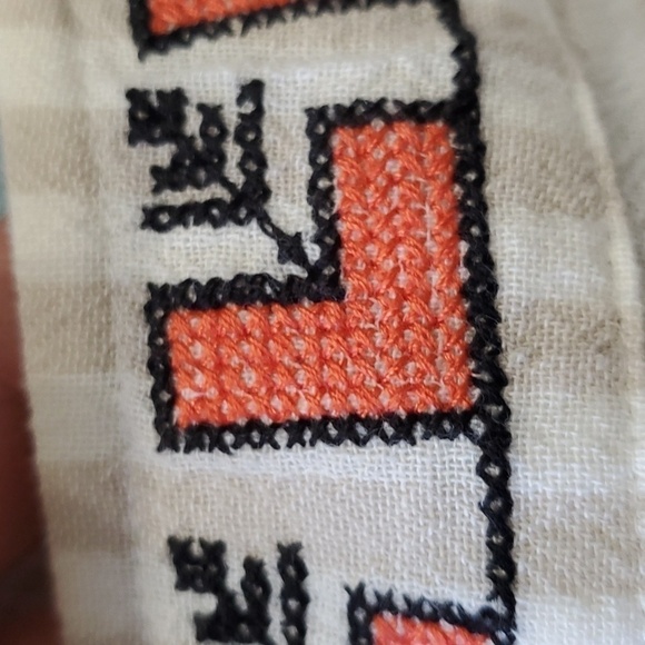 Madewell‎ women's to, beautiful cross stitch enbroidery. SIZE XXS, OVERSIZED - Picture 9 of 10